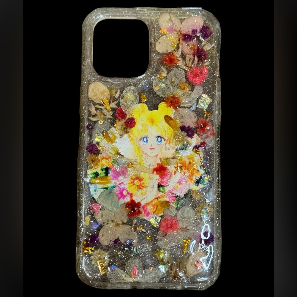 DIY Sailor Moon Glitter Flower iPhone 12 Pro Max Case